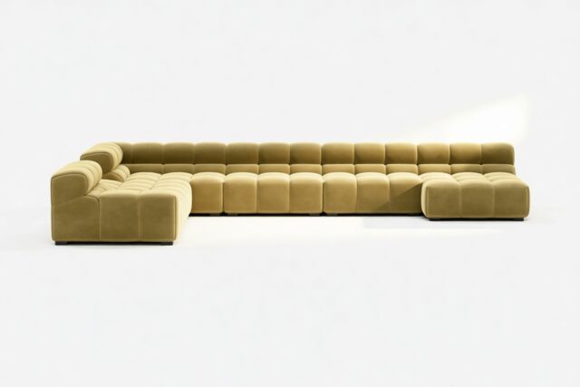 The Tufty – Olive Gold Velvet, Extra Large Corner (Left) – Sectional