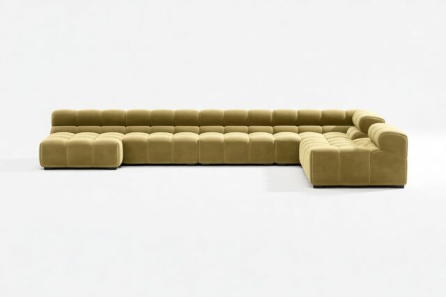 The Tufty – Olive Gold Velvet, Extra Large Corner (Right) – Sectional