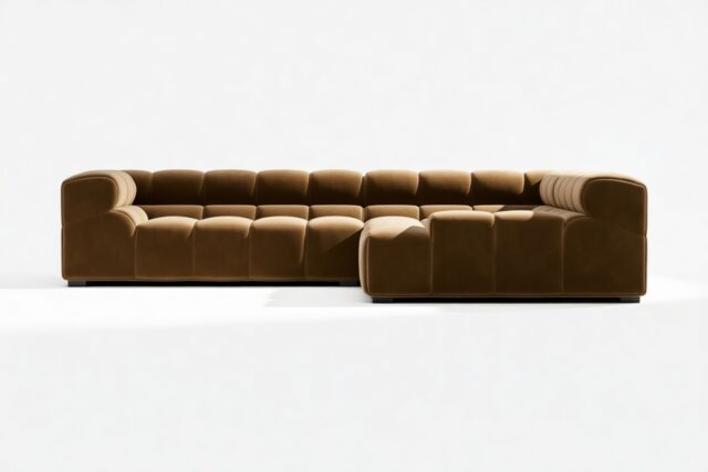 The Tufty – Mocha Velvet, Corner (Right) – Sectional