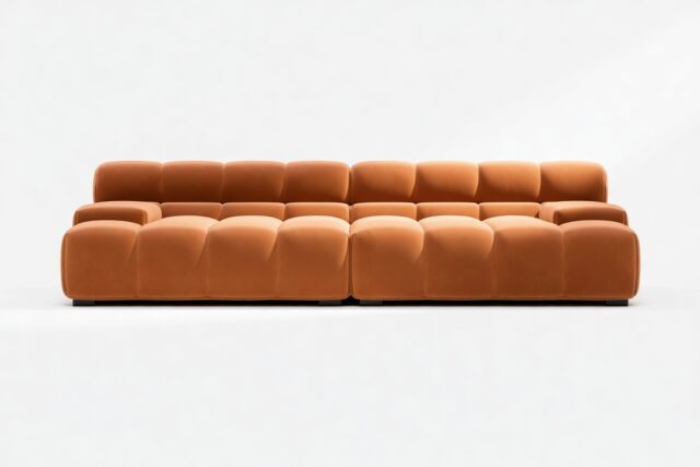 The Tufty – Spice Velvet, Extra Deep Sofa – Sectional