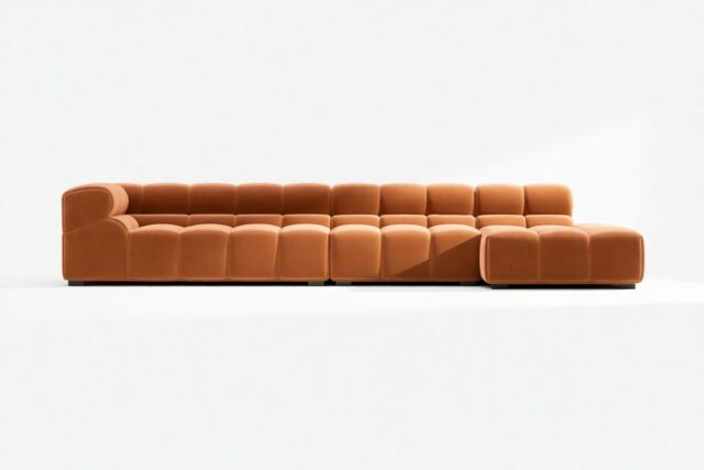 The Tufty – Spice Velvet, Sectional Large Chaise (Right)