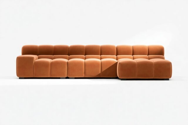 The Tufty – Spice Velvet, Small Chaise (Right) – Sectional