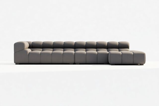 The Tufty – Ink Brushed Weave, Sectional Large Chaise (Right)