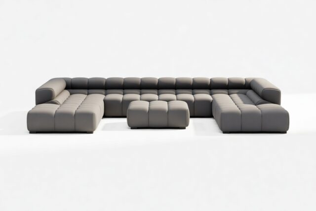 The Tufty – Ink Brushed Weave, U Shape – Sectional
