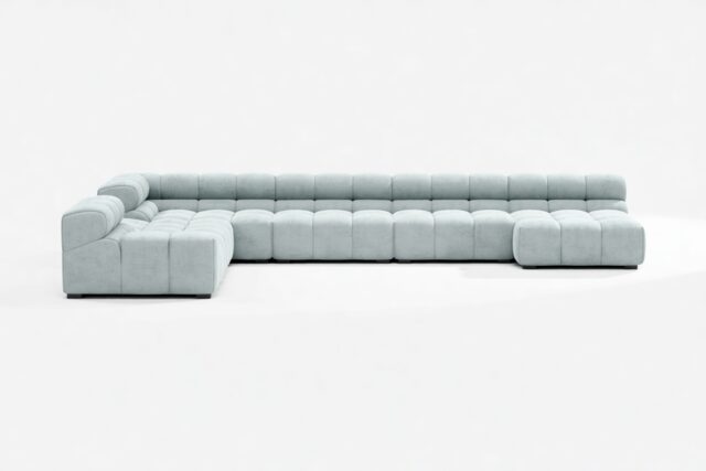 The Tufty – Cerulean Chenille, Extra Large Corner (Left) – Sectional