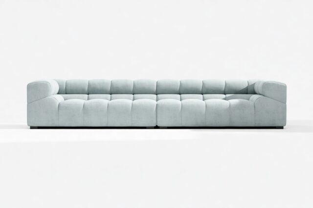 The Tufty – Cerulean Chenille, Extra Large Sofa – Sectional