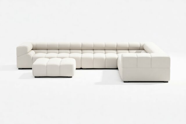 The Tufty – Oatmeal Brushed Weave, Large Corner (Right) – Sectional