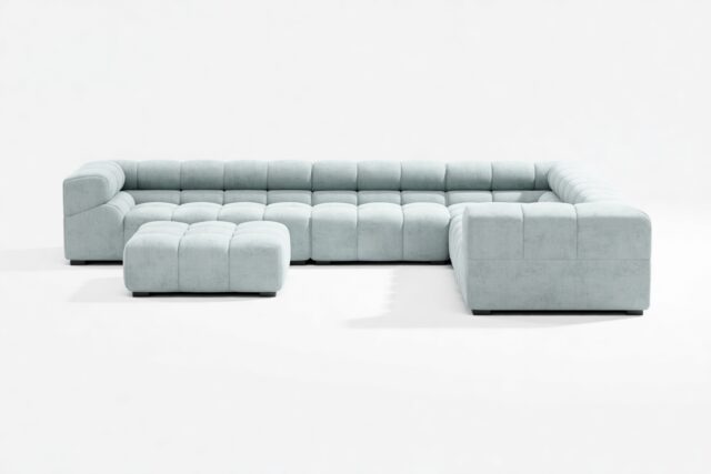 The Tufty – Cerulean Chenille, Large Corner (Right) – Sectional