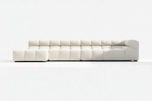 The Tufty – Oatmeal Brushed Weave, Sectional Large Chaise (Left)