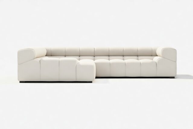The Tufty – Oatmeal Brushed Weave, Corner (Left) – Sectional