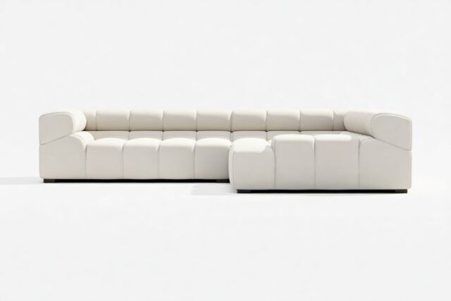 The Tufty – Oatmeal Brushed Weave, Corner (Right) – Sectional
