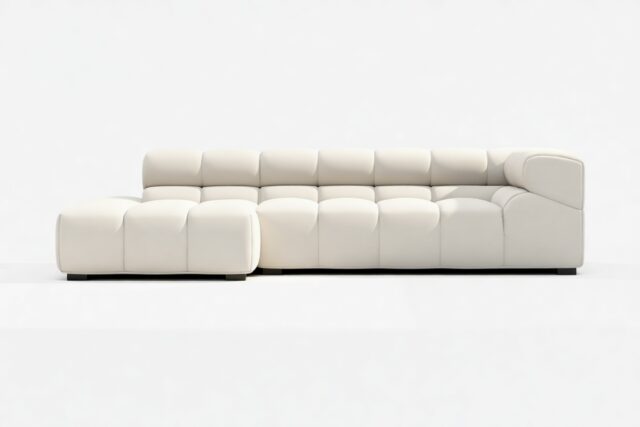 The Tufty – Oatmeal Brushed Weave, Small L (Left) – Sectional