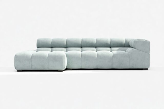 The Tufty – Cerulean Chenille, Small L (Left) – Sectional
