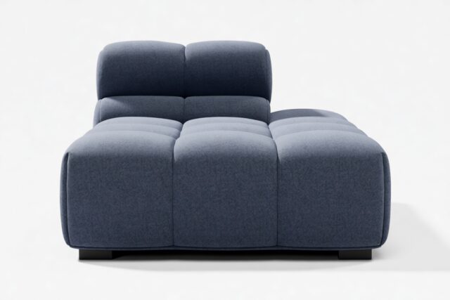 The Tufty – Royal Blue Wool, Armless Chaise (Right)