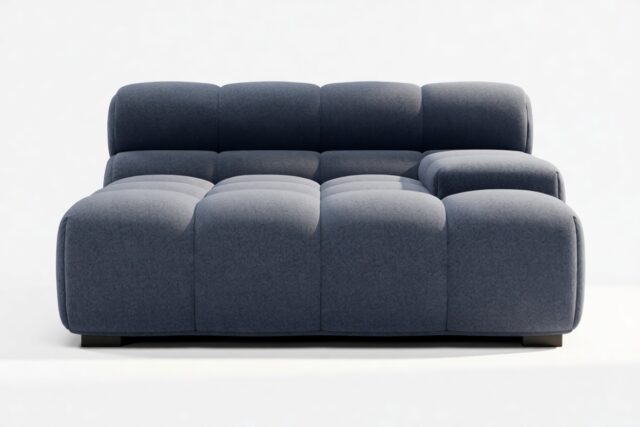 The Tufty – Royal Blue Wool, Deep Large Armrest (Right)