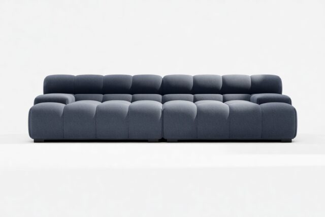 The Tufty – Royal Blue Wool, Extra Deep Sofa – Sectional