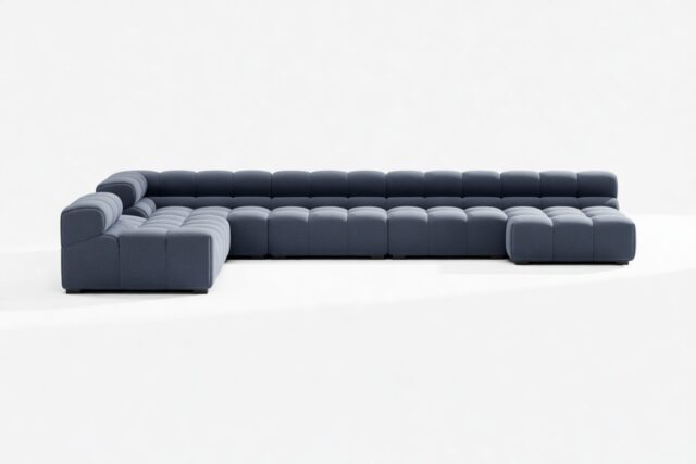 The Tufty – Royal Blue Wool, Extra Large Corner (Left) – Sectional