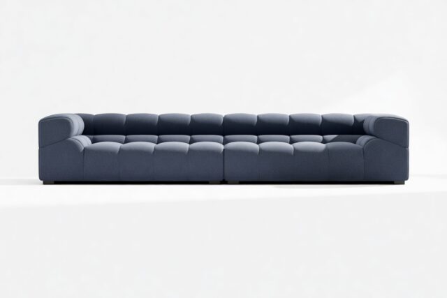 The Tufty – Royal Blue Wool, Extra Large Sofa – Sectional