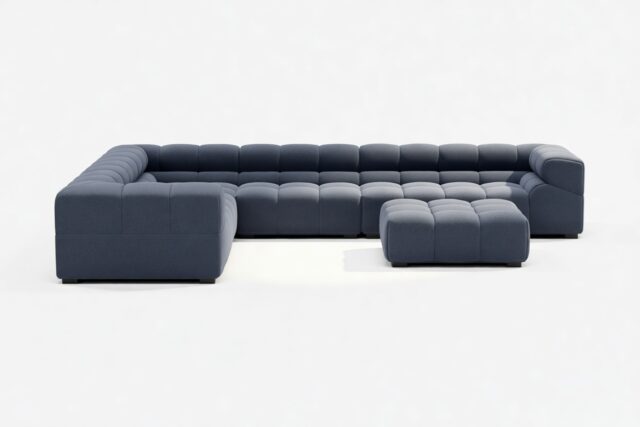 The Tufty – Royal Blue Wool, Large Corner (Left) – Sectional