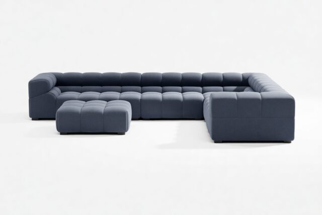 The Tufty – Royal Blue Wool, Large Corner (Right) – Sectional