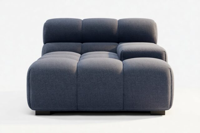 The Tufty – Royal Blue Wool, Deep Armrest (Right)