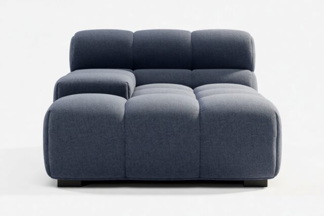 The Tufty – Royal Blue Wool, Deep Armrest (Left)