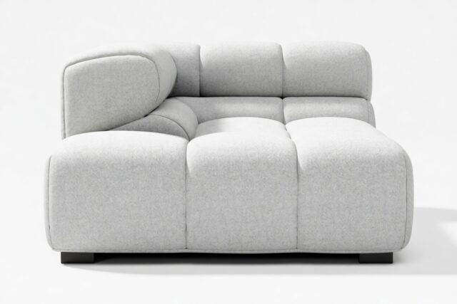 The Tufty – Light Gray Wool, Corner Half (Left)