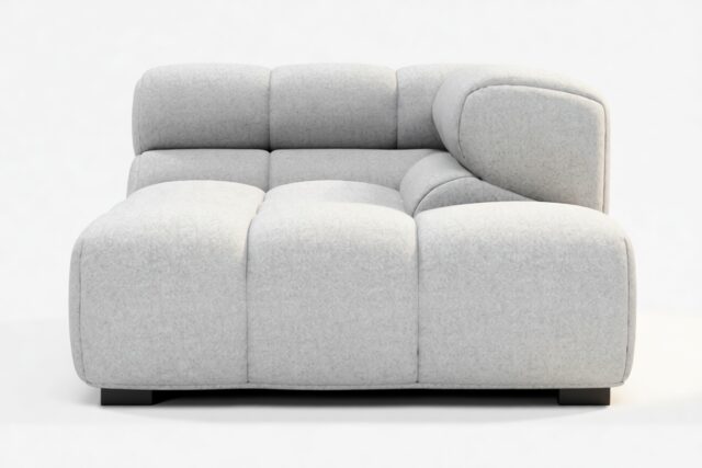 The Tufty – Light Gray Wool, Corner Half (Right)