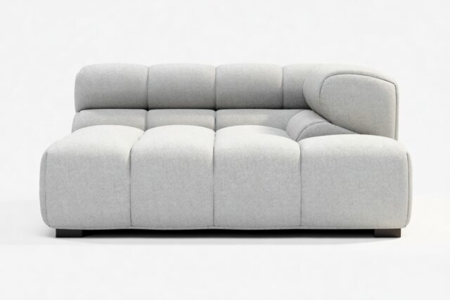 The Tufty – Light Gray Wool, Deep Corner Half (Right)