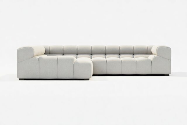 The Tufty – Light Gray Wool, Corner (Left) – Sectional