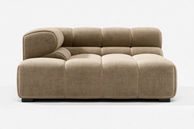 The Tufty – Cappuccino Brown Chenille, Deep Corner Half (Left)