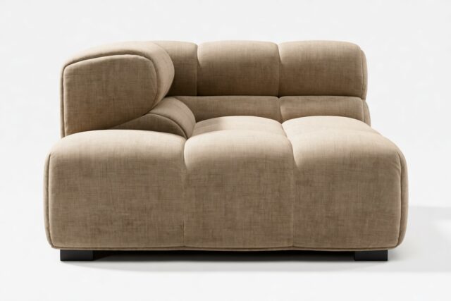 The Tufty – Cappuccino Brown Chenille, Corner Half (Left)