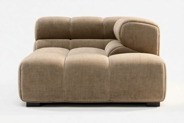 The Tufty – Cappuccino Brown Chenille, Corner Half (Right)