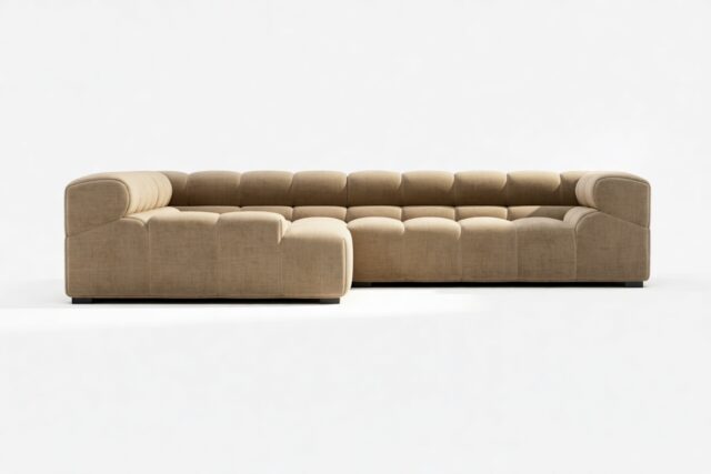 The Tufty – Cappuccino Brown Chenille, Corner (Left) – Sectional