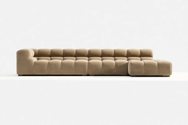 The Tufty – Cappuccino Brown Chenille, Sectional Large Chaise (Right)