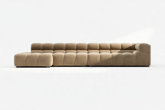 The Tufty – Cappuccino Brown Chenille, Sectional Large Chaise (Left)