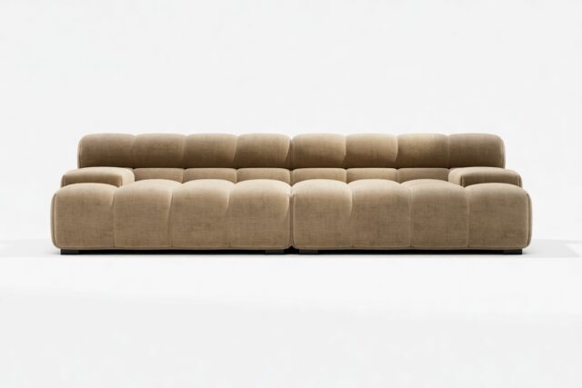 The Tufty – Cappuccino Brown Chenille, Extra Deep Sofa – Sectional