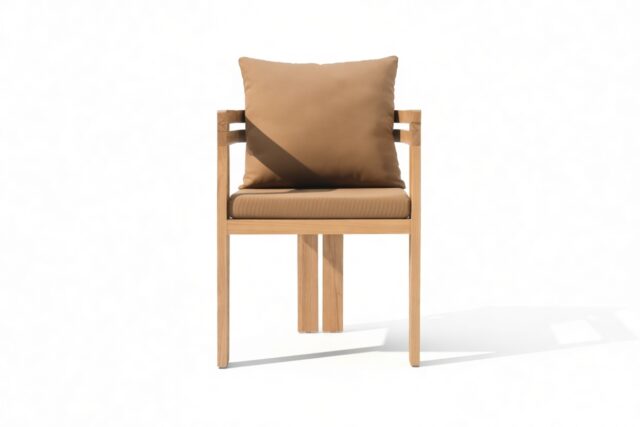 The Prestigio – Natural Teak with Mocha Cushions, Dining Chair
