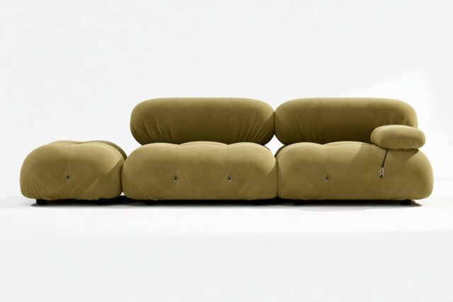 The Bellini – Olive Gold Velvet, Open End Sofa (Left)