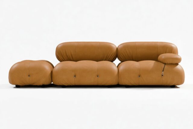 The Bellini – Tan Vegan Leather, Open End Sofa (Left)