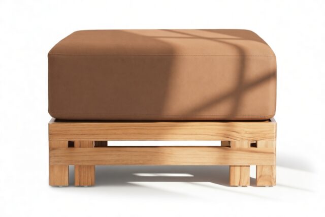 The Prestigio – Natural Teak with Mocha Cushions, Ottoman
